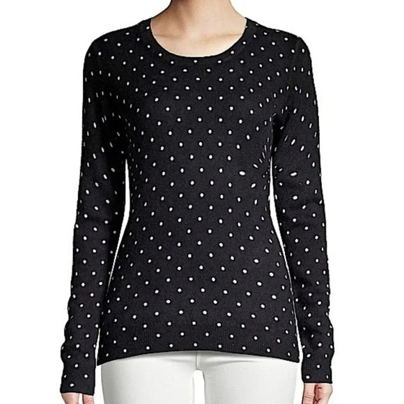 Lord & Taylor Sweaters - Lord & Taylor Cashmere Polka Dot Crewneck Sweater